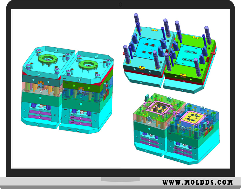 全3D雙色（雙料）注塑模具設計，二次頂出機構